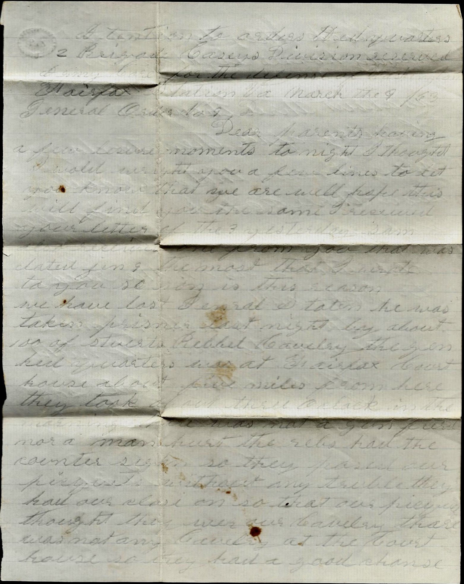 1863: Henry Cheney Rice to his Parents | Spared & Shared 23
