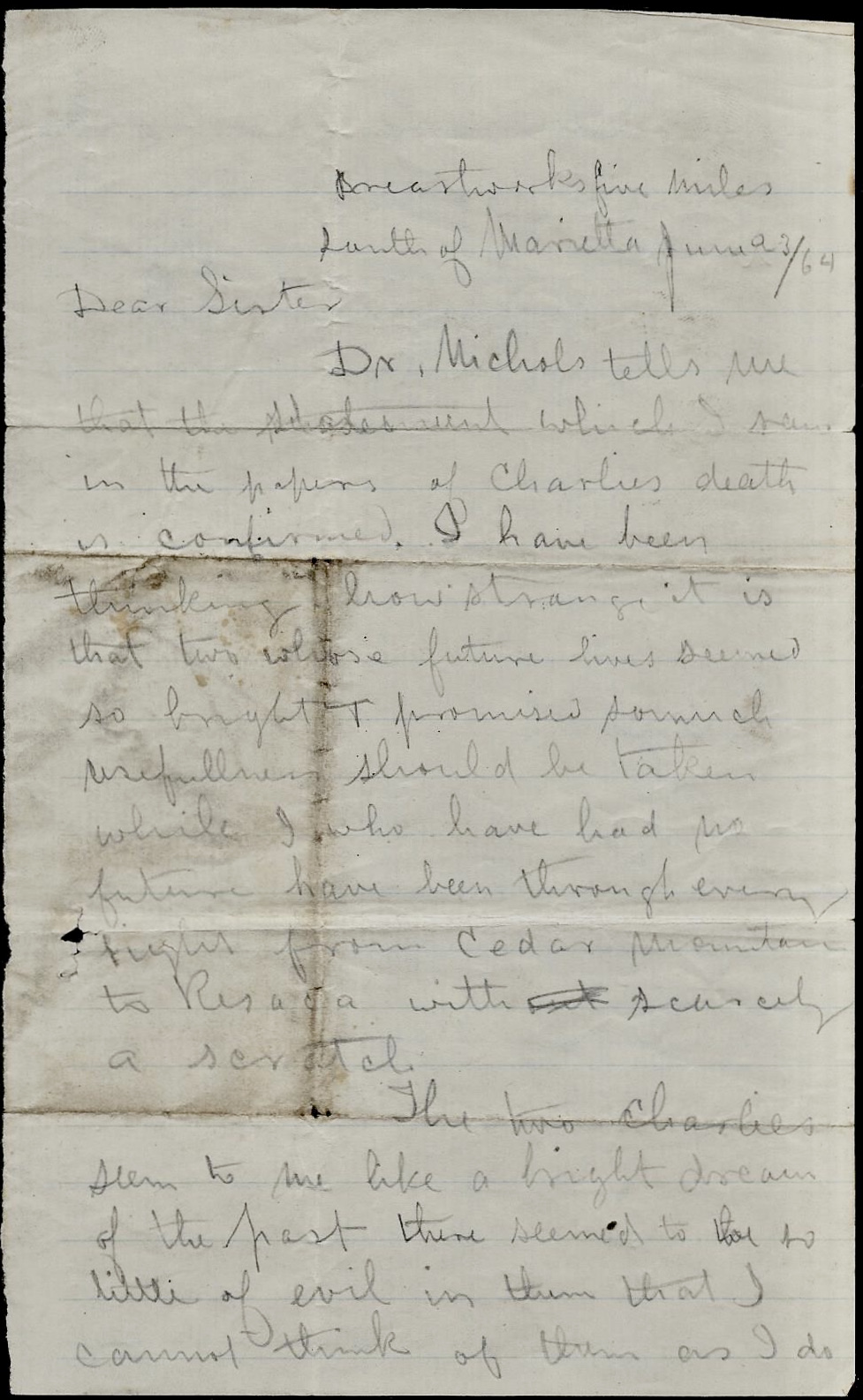 1864: William Edward Perkins to his Sister | Spared & Shared 23