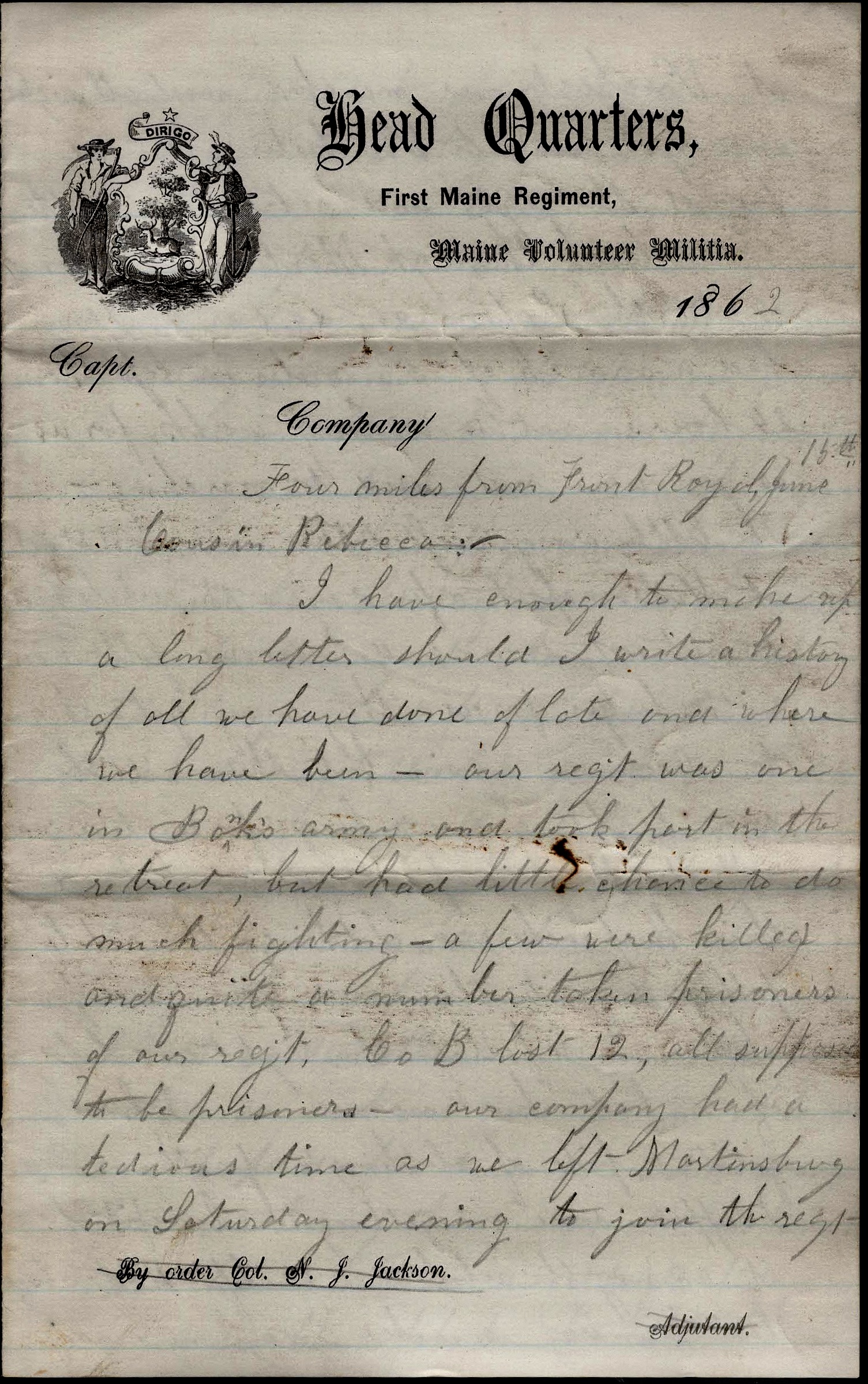 1862: Charles Henry Colley to his cousin Rebecca | Spared & Shared 23