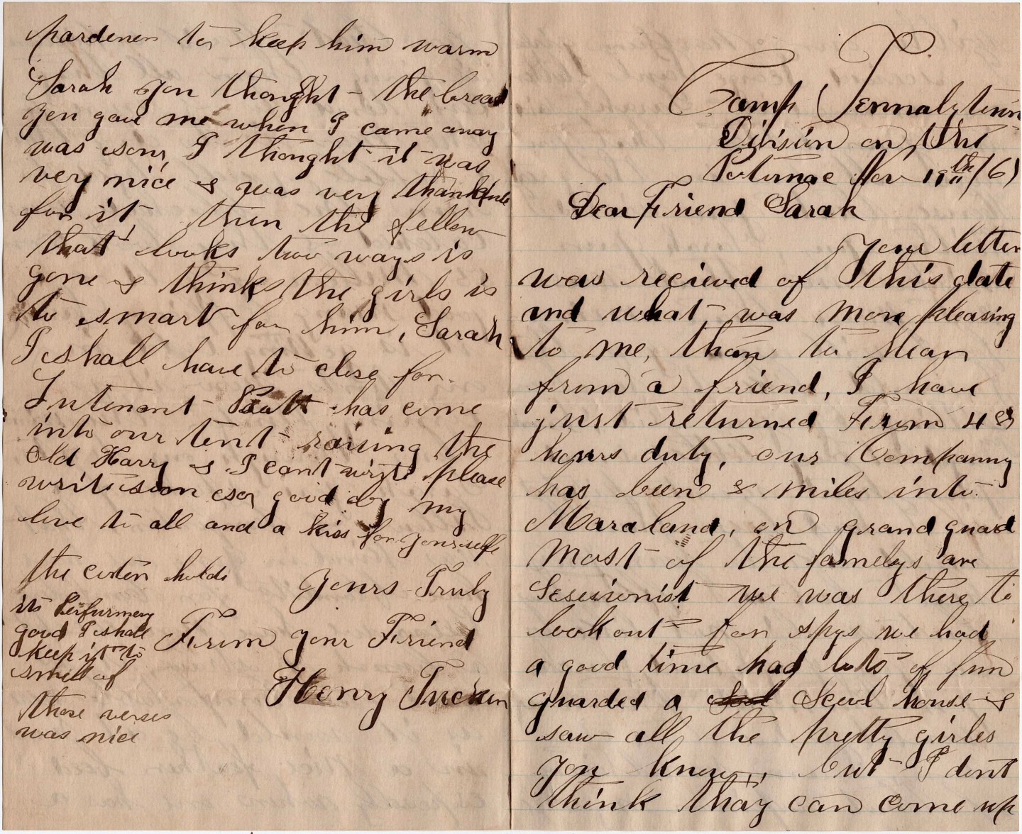 1861-62: Henry H. Tucker to Sarah J. Wears | Spared & Shared 23